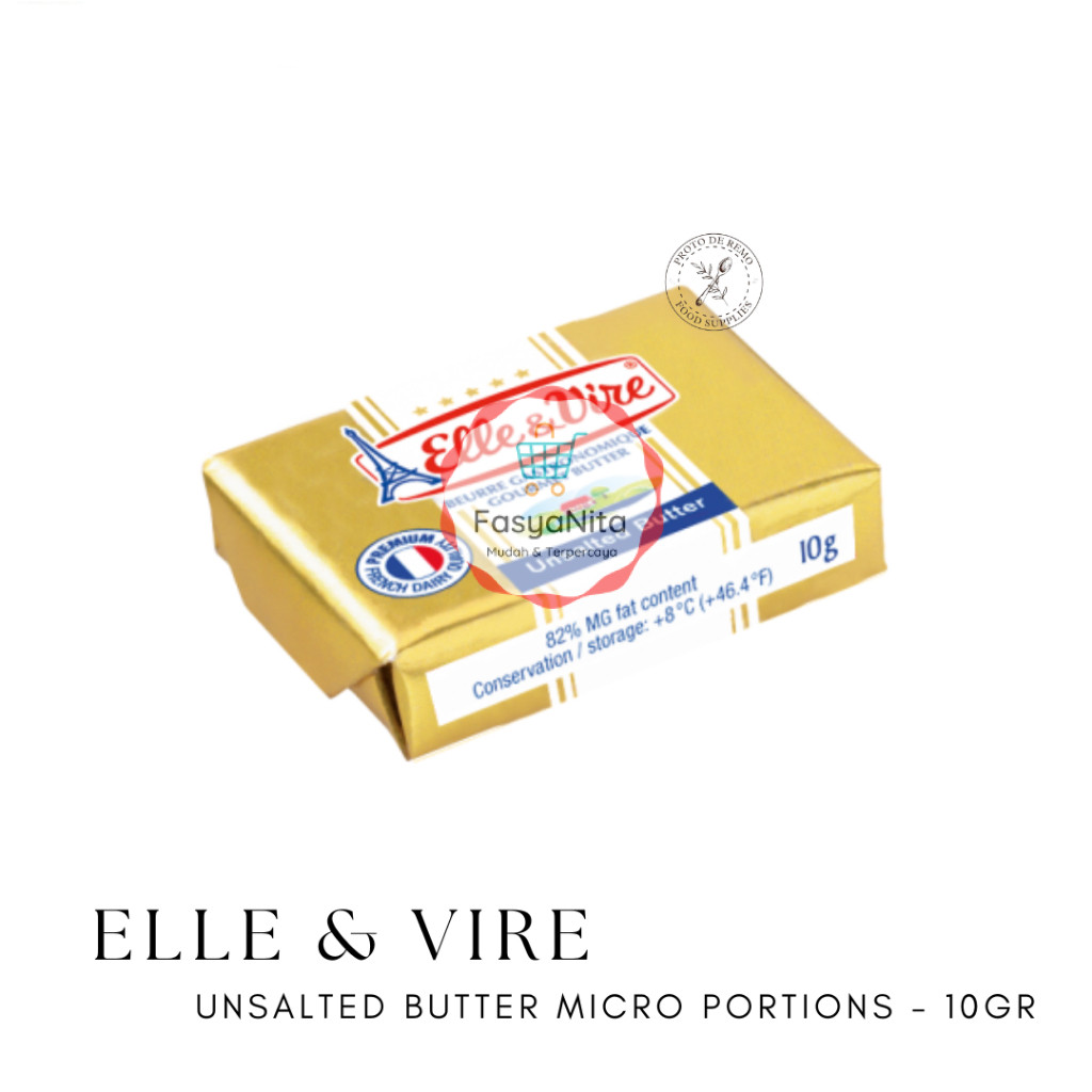 Elle & Vire Butter Unsalted Micro Portions - 10GR - Fasyanita Online Fresh Mart Denpasar