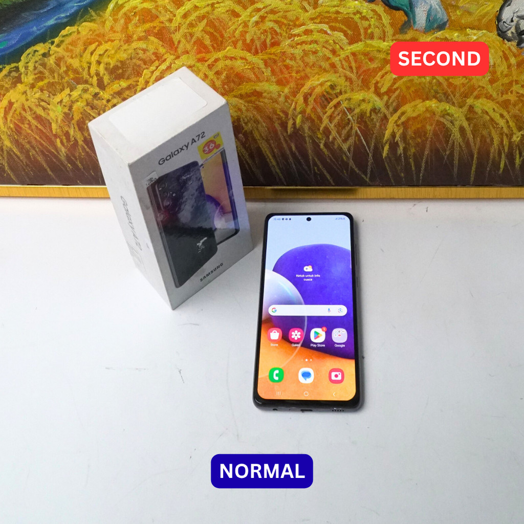 SAMSUNG A72 8/128 GB HP SECOND ORIGINAL SINAR MUTIARA CELL