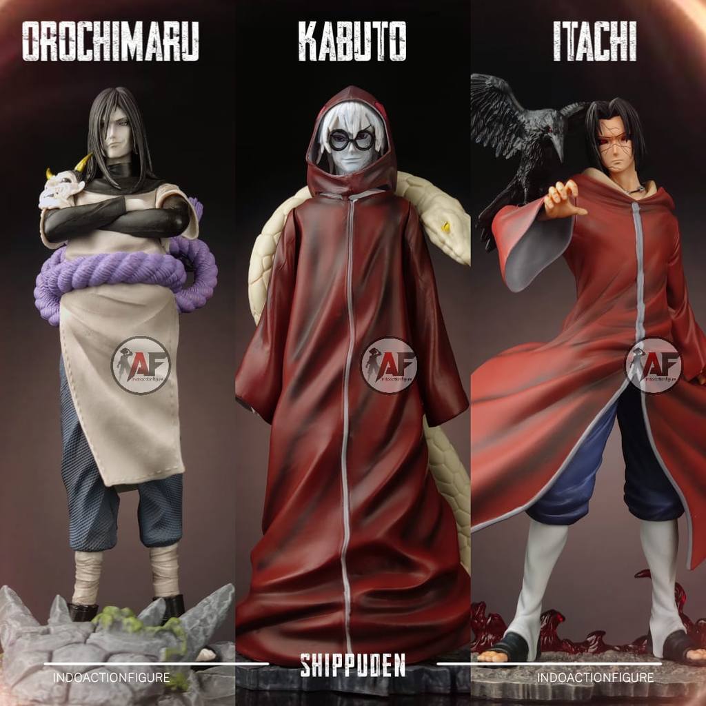 Statue Action Figure Naruto Uchiha Itachi Edo Tensei, Kabuto YZ Studio, Orochimaru Brain Hole Studio