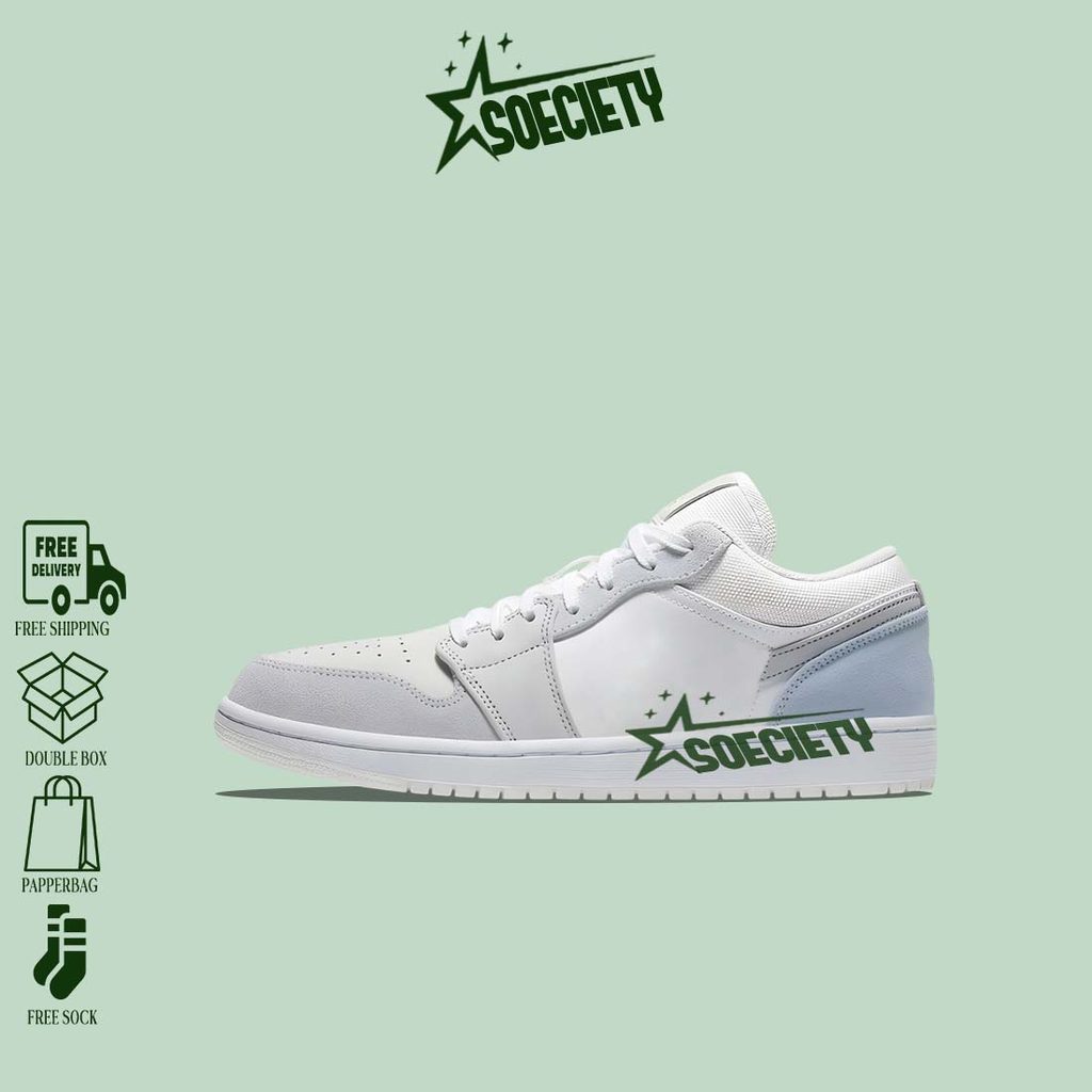 Sepatu Sneakers Nike Air Jordan 1 Low Paris Sky Grey BNIB Unisex