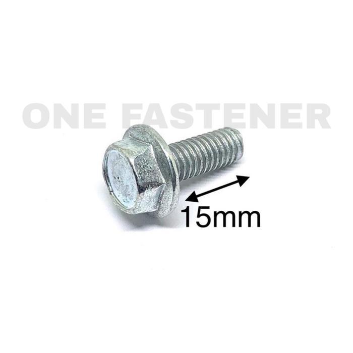 100 Pcs K10 Baut Flange Bolt M6x15 Putih Baut topi 10 panjang 1.5cm