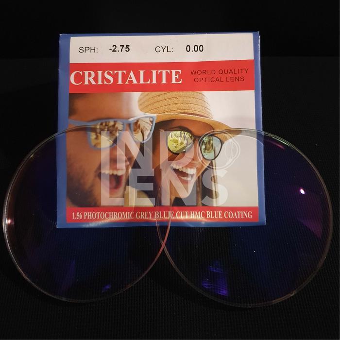 Cristalite Lensa Kacamata SV 1.56 Bluecromic Blue Coating SHMC EMI | Lensa Minus 0.00 s/d -6.00 | Le