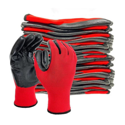 12pcs Sarung Tangan Kerja Cuci Piring Kaos Tangan Latex Safety Karet Tebal Kebun Anti Duri Sawit Pro