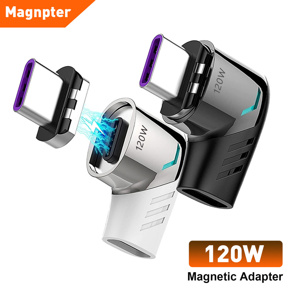 USB C To Type C Magnetic Adapter PD 120W USB Type C Magnetic Converter Magnetic Cable Right Angle US