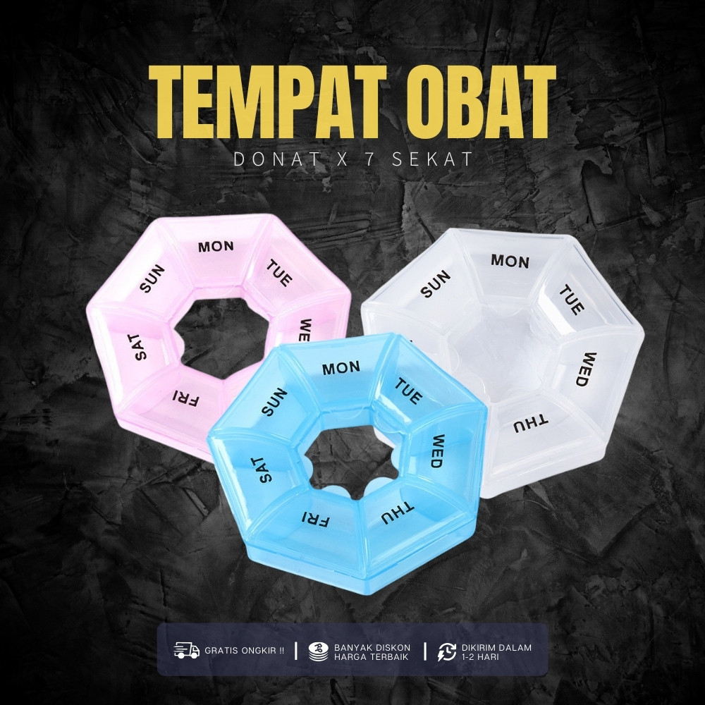 Kotak Obat BULAT / Tempat Obat / Tempat Obat Harian / Kotak Obat Harian / Medicine Box / Kotak Obat 