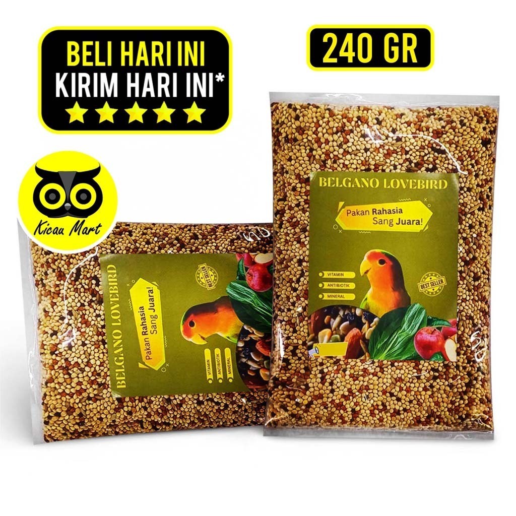 KICAU MART Pakan Lovebird Spesial Belgano Pakan Harian Lomba Burung Love Bird Lb Parkit Kenari Finch