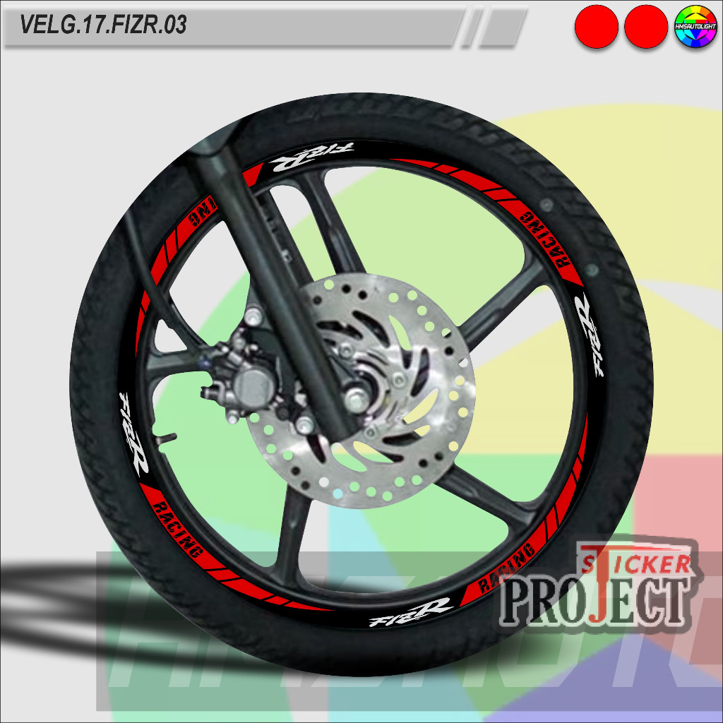 STICKER VELG VARIASI MOTOR SEMUA TYPE RING 17 FIZR VELG.17.FIZR.03
