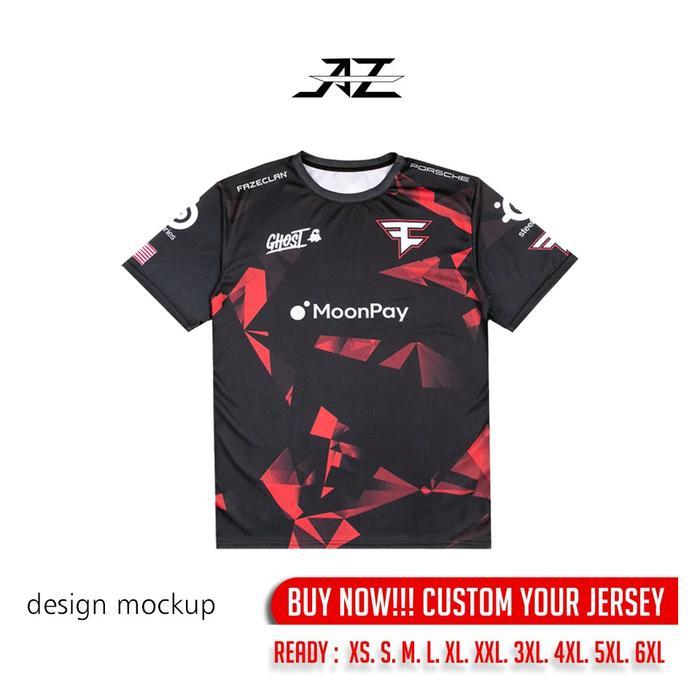 Jersey Gaming Esport Team Faze RED Pro 2024 Kaos Custom Nickname WGAMING bisa pasang nickname - Mera