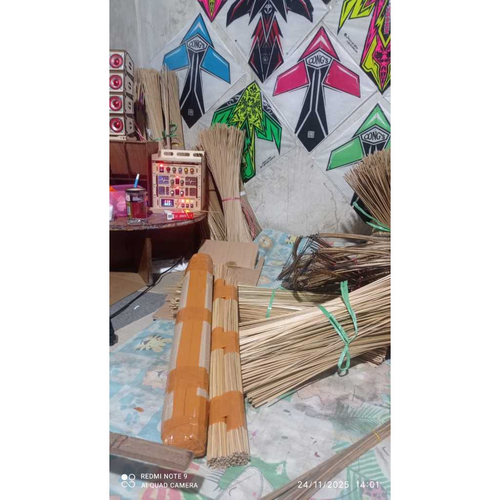 100 Pasang Biting Arku Bahan Bambu Petung Serut 2,6 2,7mm Sayap 56cm tajuk 49. Siap Setting Sesuai K