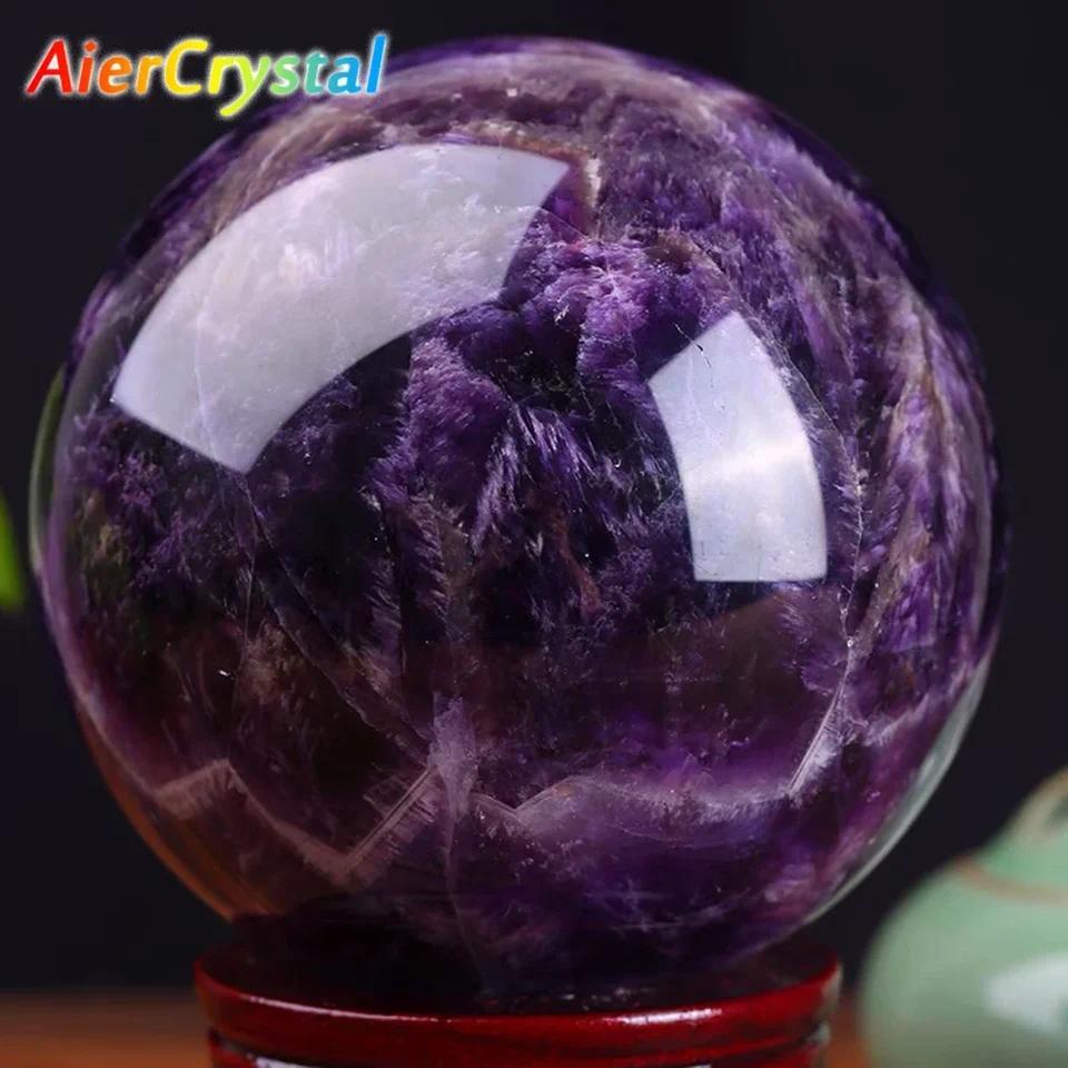 1PC Natural Dream Amethyst Ball Polished Massage Sphere Ball Reiki Healing Room Decor Crystal Crafts