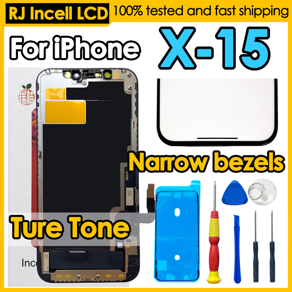 RJ Quality INCELL LCD For iPhone 11 12 13 14 15 Pro Max splay 14 15 Plus X XR Tou Screen Replacement