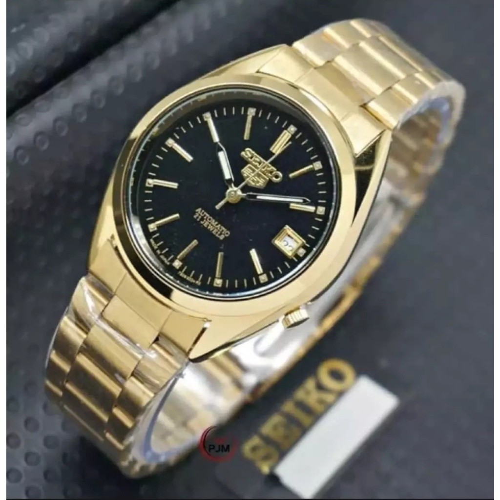 {SAGARA STORE} jam tangan Seiko 5 Automatic tanpa batrai tanggal aktif rantai stainless