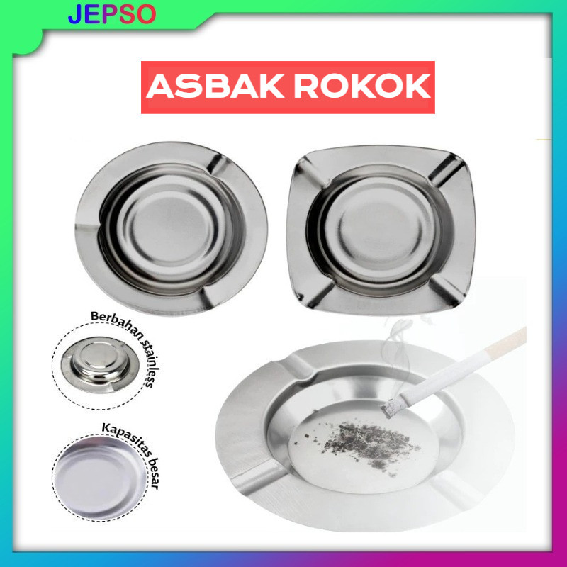 wadah Asbak Rokok Stainless/  asbak Bulat Steel /  Asbak Petak / Ashtray Mangkok / Asbak Stainless S
