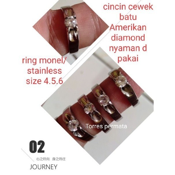 cincin cewek batu Amerikan diamond
