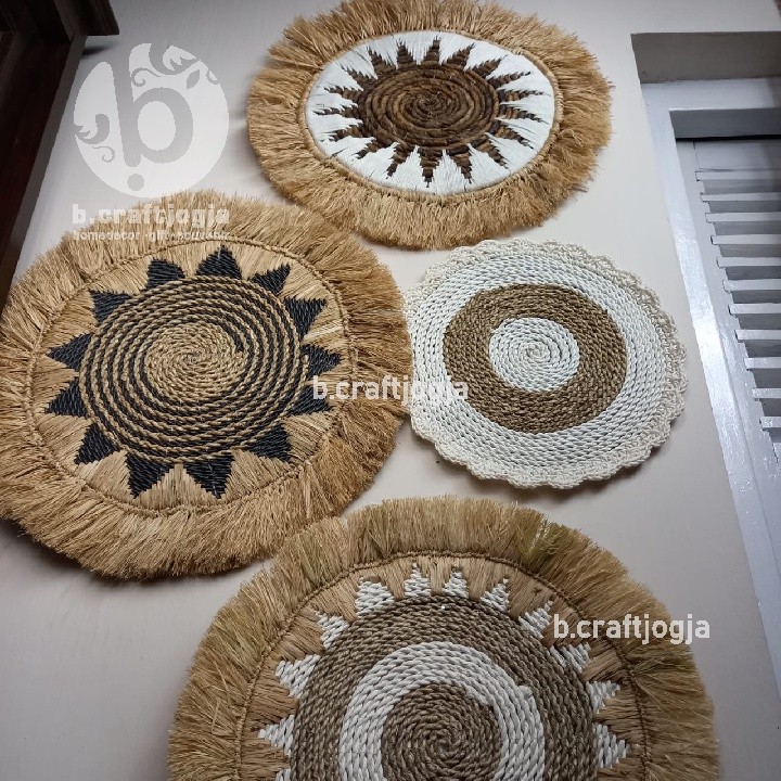 Placemat Hiasan Dinding Seagrass Mendong Anyaman Etnik Kerajinan Anyaman Jogja