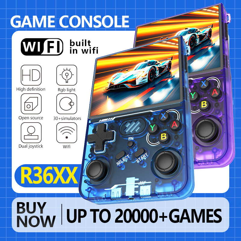 R36XX open source Linux/Arkos system handheld game console, connect WiFi support two-person combat, 