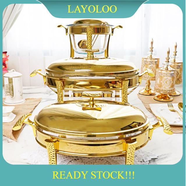 prasamanan gold mewah /prasmanan sultan /serving dish (harga 1 an) - Persegi 2 L