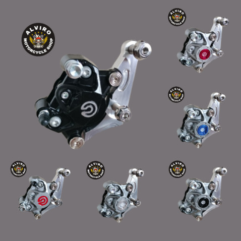 Paket Kaliper 2p Brembo Big Logo 2 Piston Plus Breket Motor Vixion / Nuovo Untuk Disc Standar 220mm
