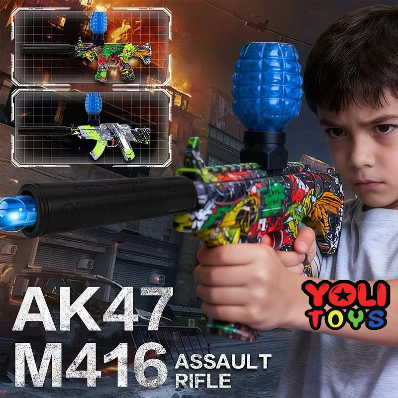 Yoli Toys - Mainan Anak M416 / AK 47 Tembakan Peluru Gel Electric Water Gel Blaster Gun Electric Hig