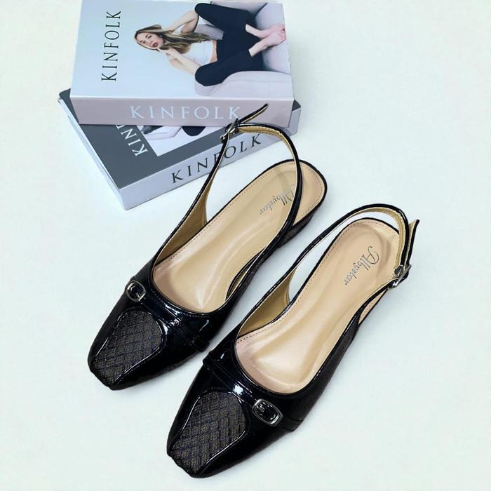 RIHANA Flatshoes Wanita Jaring Sofia Mashea Mesh Mary Sandal Flat Heels Sepatu Hak Elegan dan Trendi