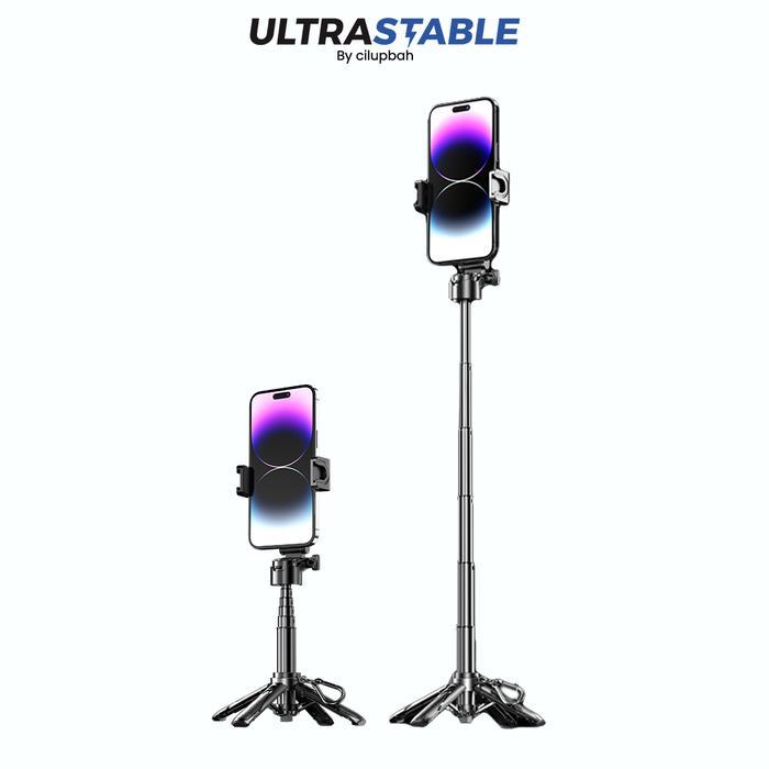 NEW ULTRA STABLE SP15T Mini Tripod Tongsis HP 40cm - Selfie Stick Lipat Bisa Berdiri, Multi-Angle Ro