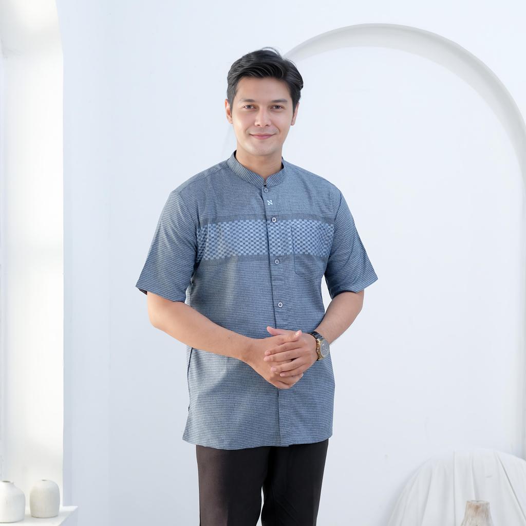 NIGOS Zaydan Koko Dewasa Katun Madinah Lengan Pendek Bahan Berkulitas Koko Motif