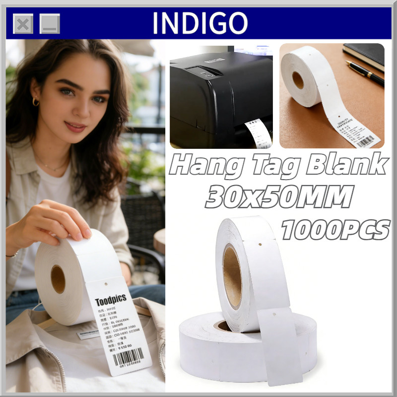 1000PCS Hang Tag Label Putih Label Merk Baju Blank Kertas Perunggu 35*50mm