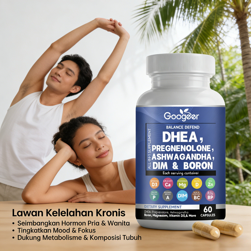 Pertahankan Keseimbangan Googeer - Suplemen Penyeimbang Hormon DHEA Pregnenolone, Kapsul 60 CO3203ly
