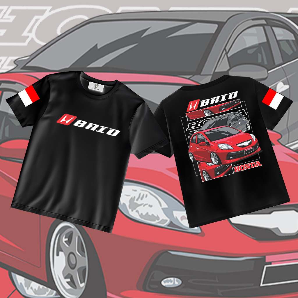 Kaos Tshirt Honda Brio Cotton Combed Print DTF Korean Style Unisex