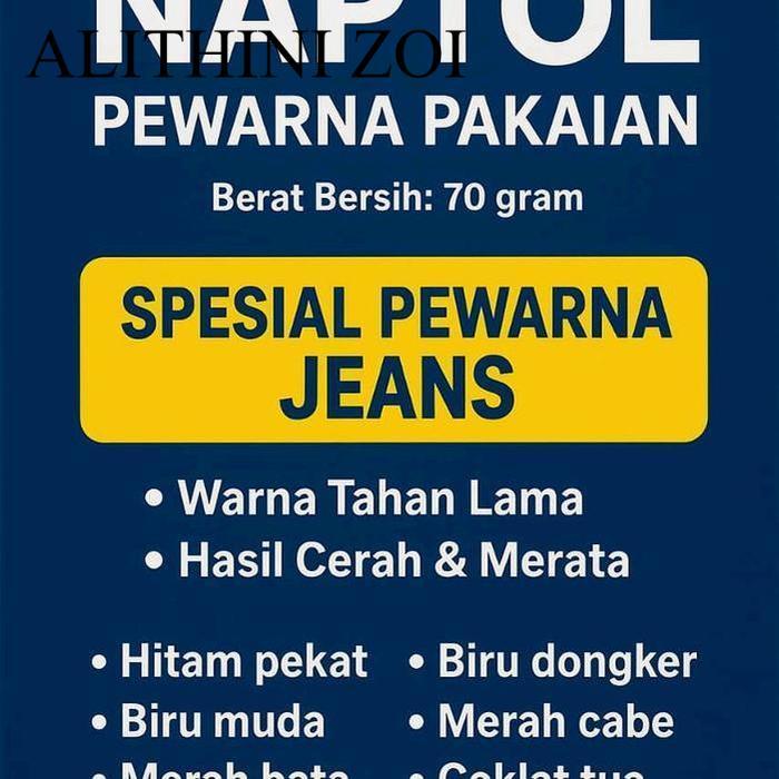 Naptol pewarna pakaian 70gram - hitam pekat - hitam pekat