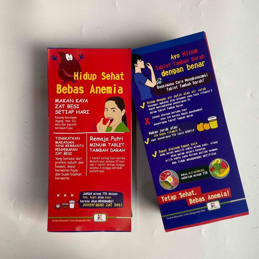 Flyer Anemia, Brosur Anemia, Media Promkes, Kesehatan, Leaflet Anemia, Kurang Darah, Poster Kesehata