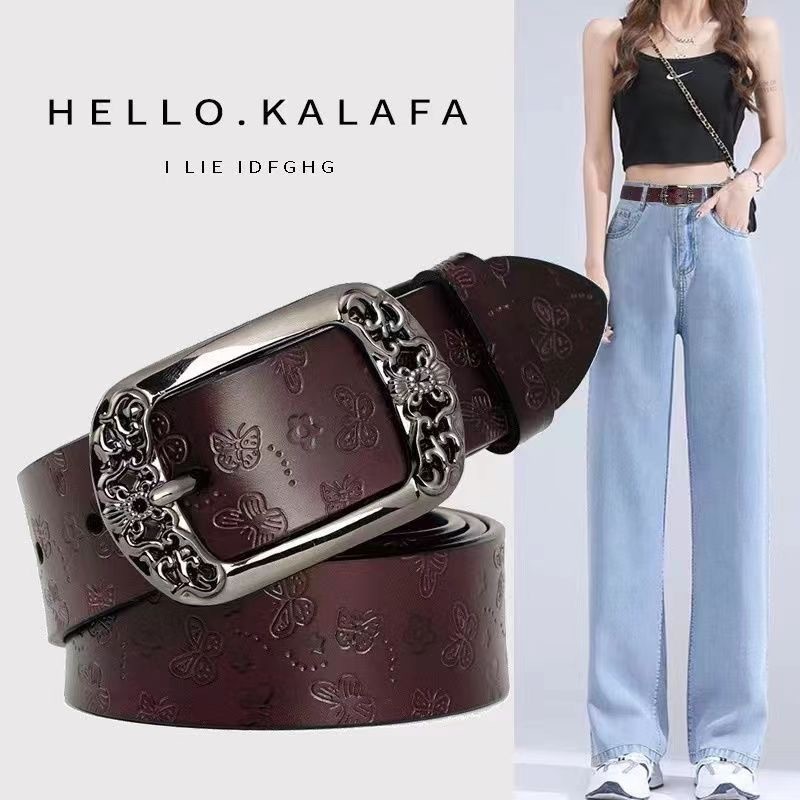 Sabuk Wanita Baru Retro Serbaguna Gesper Pin Sabuk Lebar Fashion Santai