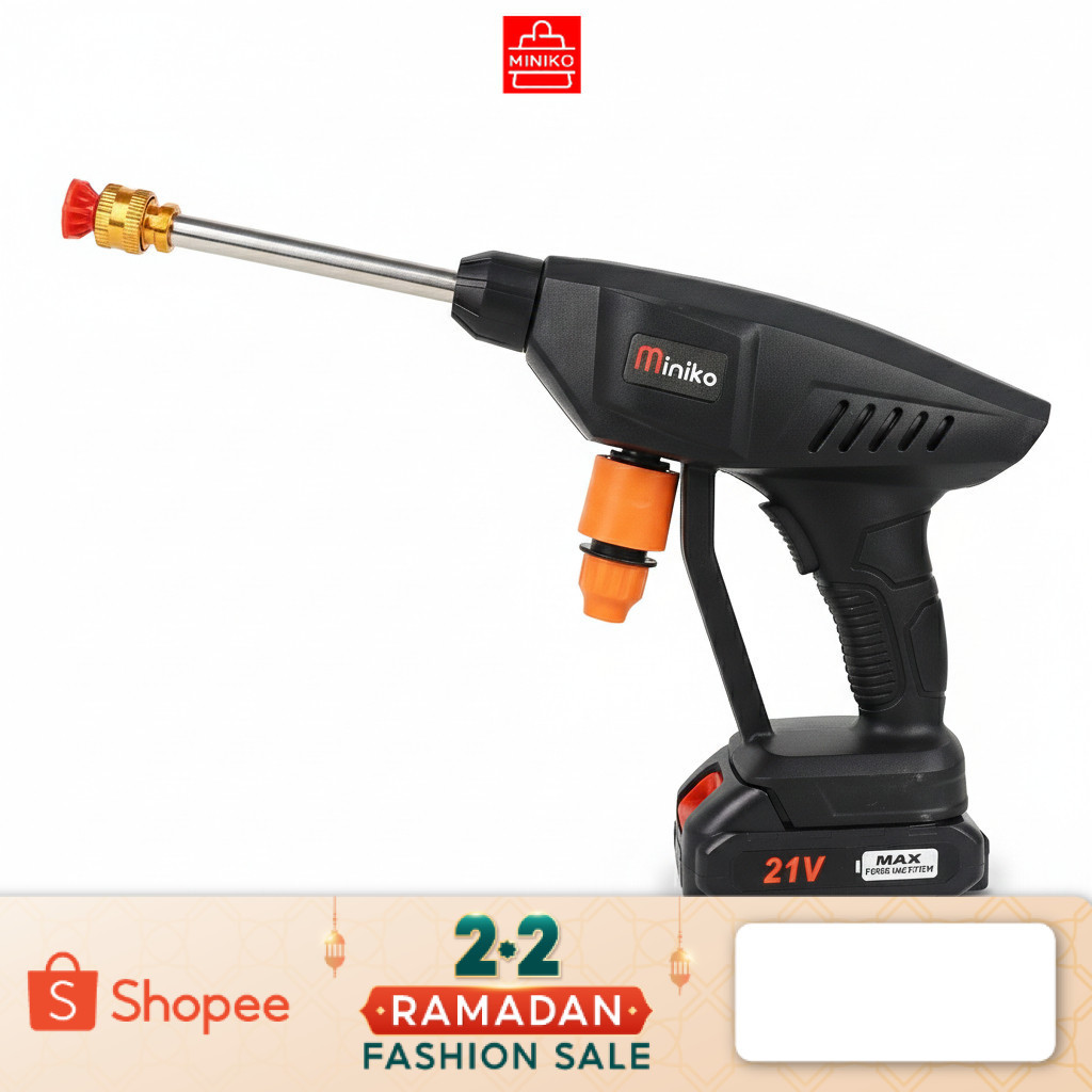 MINIKO - Jet Cleaner 21V Full Set Koper / Mesin Cuci Steam Mobil Motor Cordless 21 Volt Lengkap