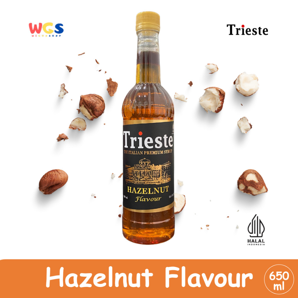 Trieste Hazelnut Flavour Syrup Premium 650ml – Sirup Rasa Hazelnut untuk Kopi, Minuman Kekinian
