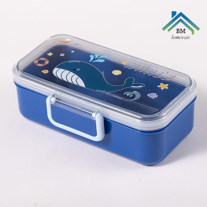 Koleksi Kita_ Kotak Bekal Anak TK Karakter Lucu 700ml / Lunch Box Anak - Biru