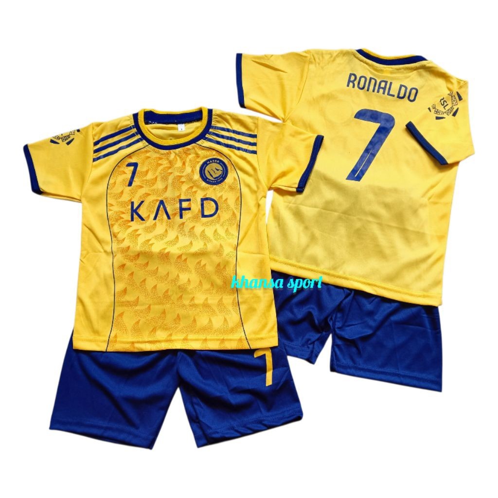 JERSEY BOLA RONALDO AL NASSR TERBARU SETELAN KAOS BOLA RONALDO AL NASSR TERMURAH UMUR 1-14 TAHUN
