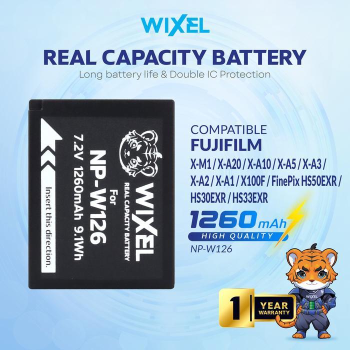 WIXEL Baterai Kamera NP-W126 for Fujifilm X-M5 / X-Pro1 / X-Pro2 / X-T1 / X-T2 / X-T3 / X-T10 / X-T2