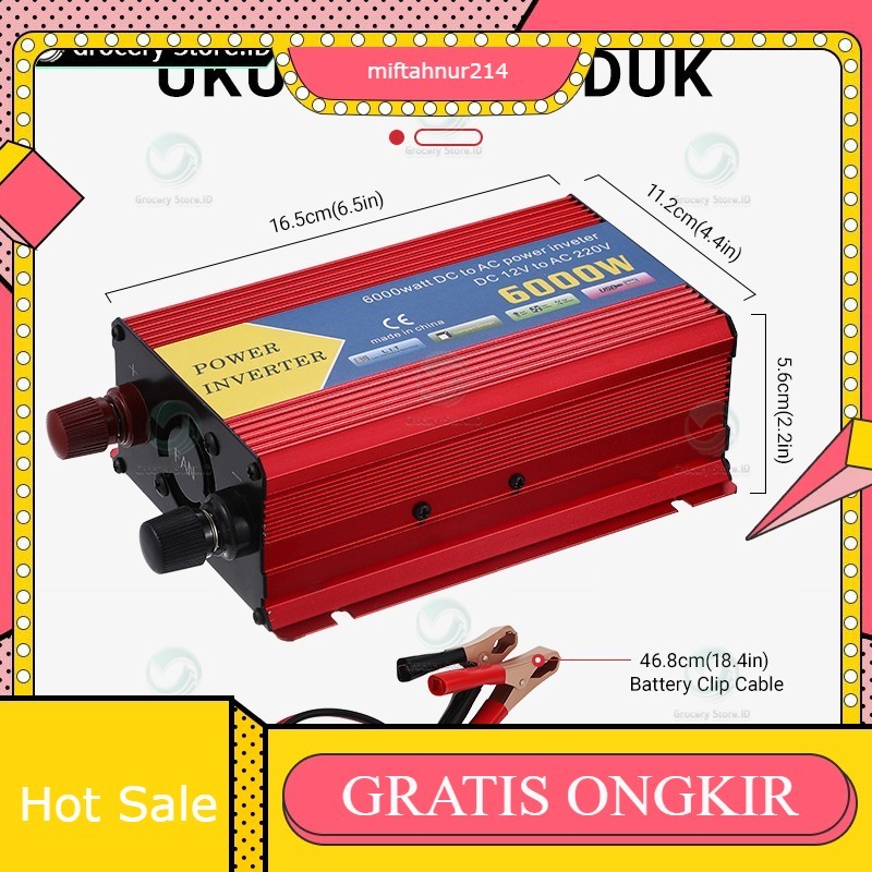 Inverter 6000 Watt Power Inverter DC AC Aki listrik Serbaguna Besaar 6000W Universal Inverter Mobil