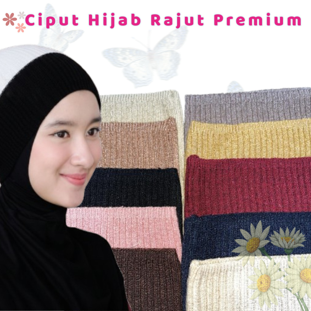 Ciput Hijab Rajut Premium 1 Warna - 2 Warna / Daleman Hijab Anti Pusing Nyaman Dipakai