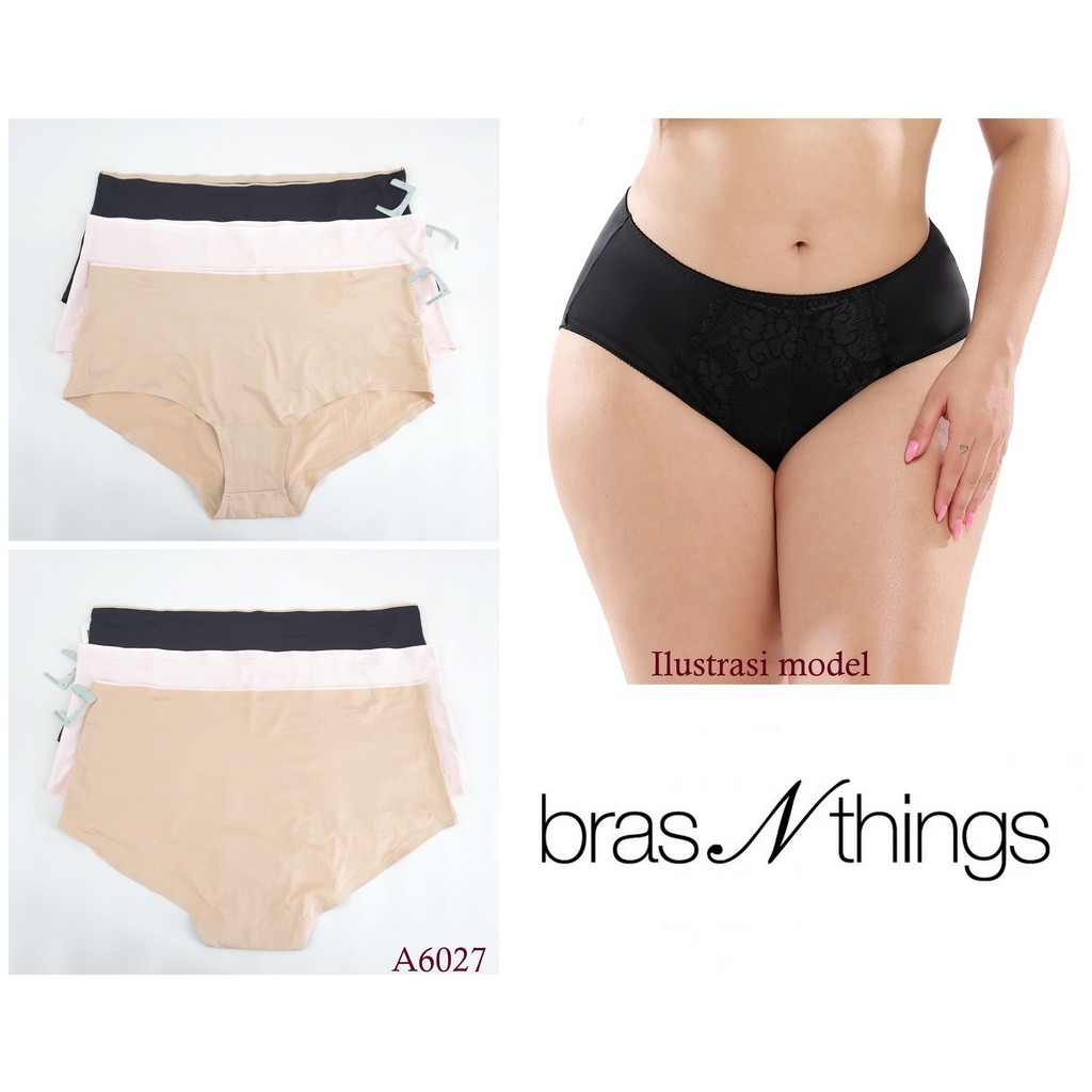 Celana Dalam Wanita Seamless Big / Jumbo Size BRAS N THINGS size L & 3XL  Model Midi Panty Underwear