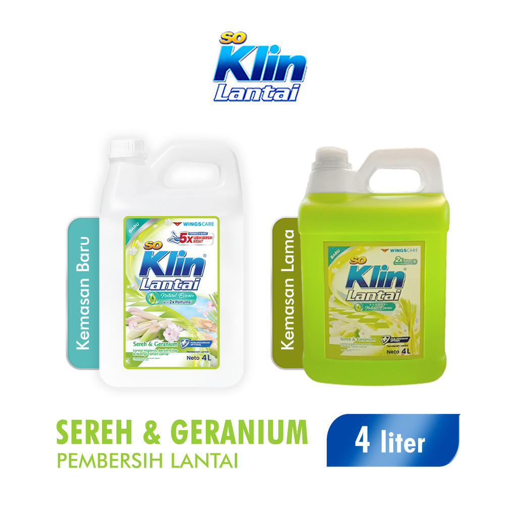 Soklin Pembersih Lantai Sereh & Geranium 4 Liter