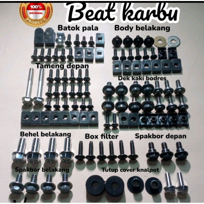 Baut Body Beat Karbu/Baut Fullset Body Beat/Beat Lama