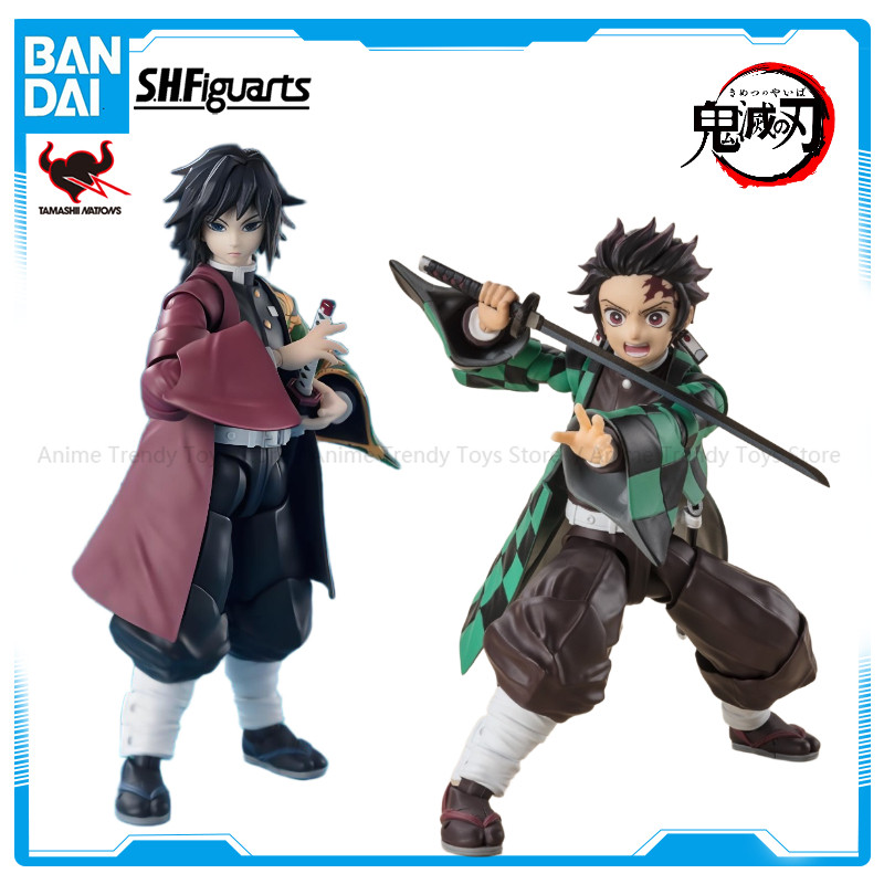 In Stock Bandai Original S.H.Figuarts SHF Demon Slaye Giyu Tomioka Anime Action Figure Model Finishe