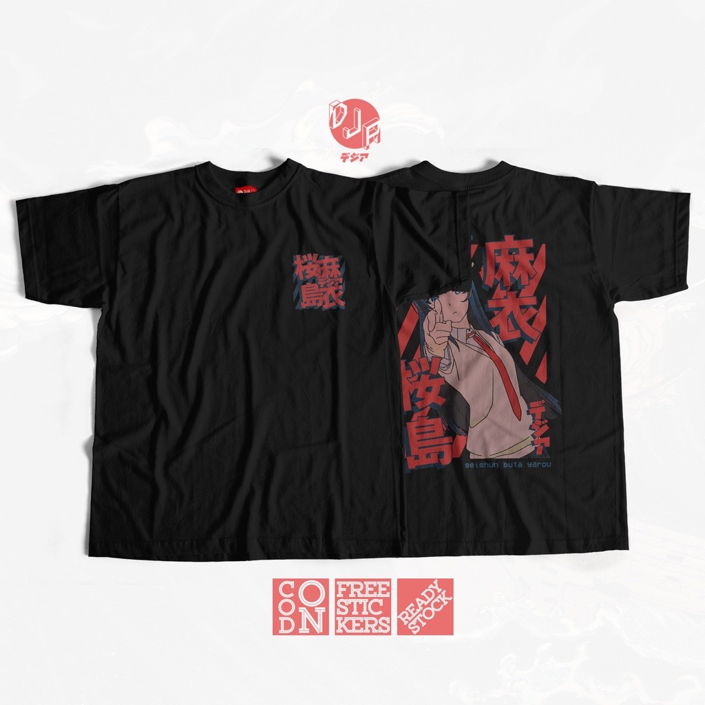 Anime Kaos Kaos MAI SAKURAJIMA SEISHUN BUTA YAROU BAJU JEPANG ANIME MANGA T-Shirt