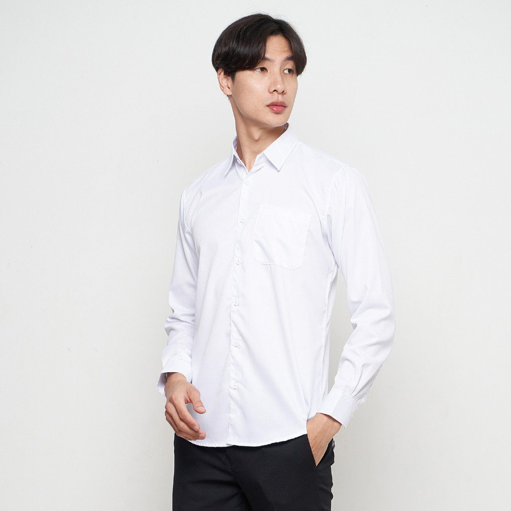 KEKERUN Parayu - Kemeja Putih Pria Basic Formal Untuk Jas Blazer Kantoran Lengan Panjang