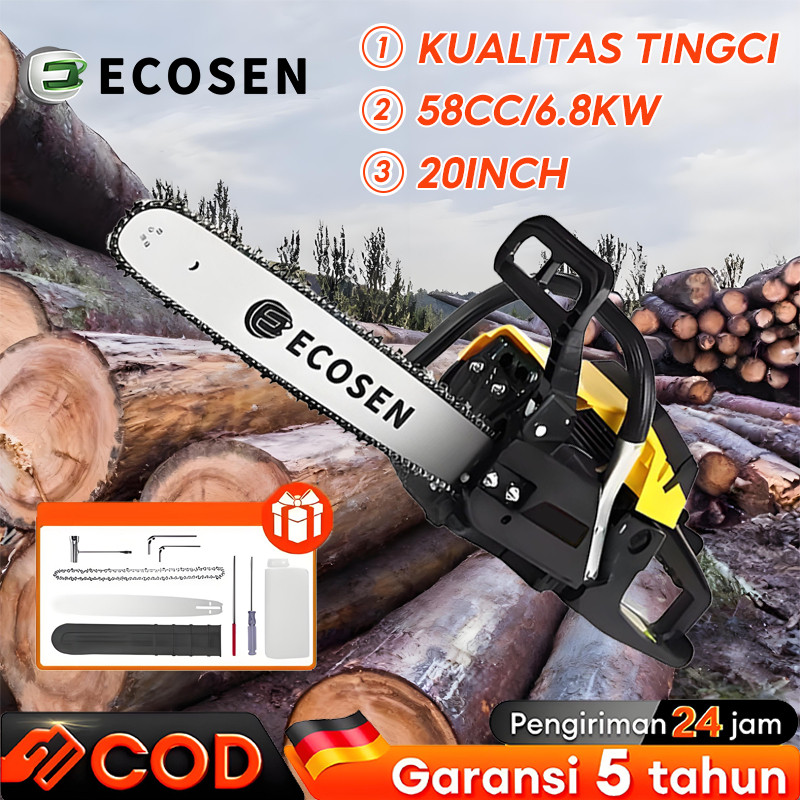 ECOSEN Mesin Potong Kayu Chain Saw Teknologi Jerman Professional Tebang Senso Alat Pemotong Kayu/ Ch