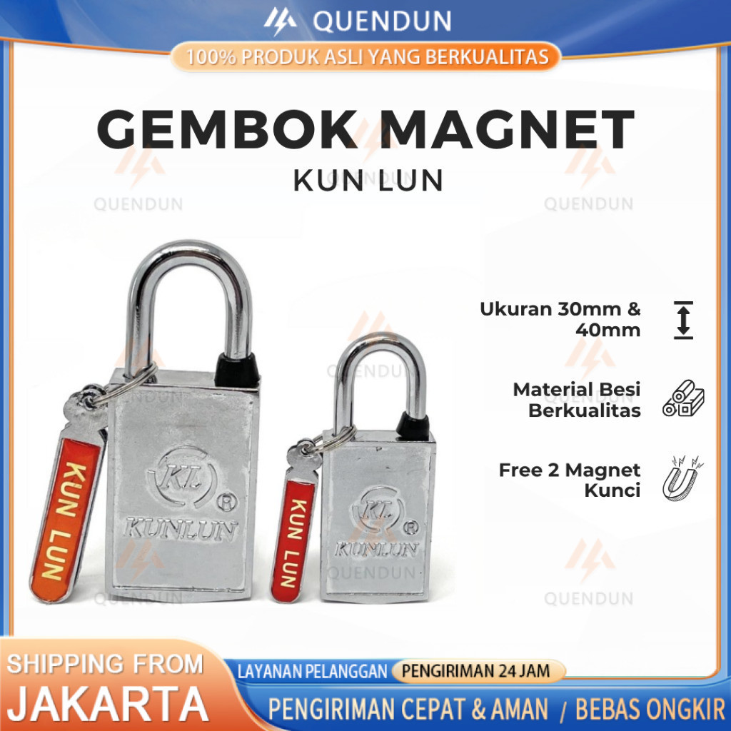 HONXI Gembok Magnet Kun Lun 30MM / 40MM – Gembok Tanpa Lubang Kunci, Magnetic Lock Anti Maling