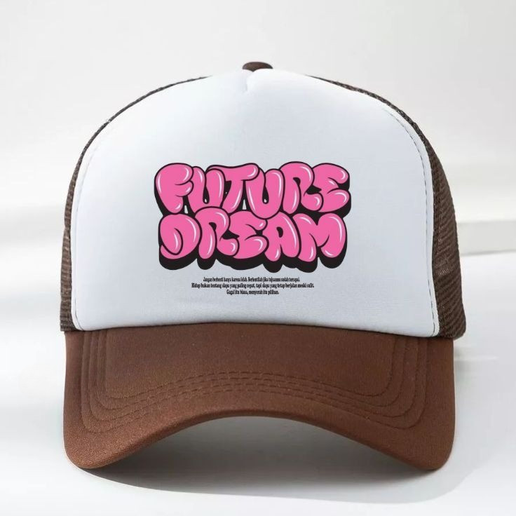 Topi Jaring Coklat | Trucker Hat | Topi Dark Brown