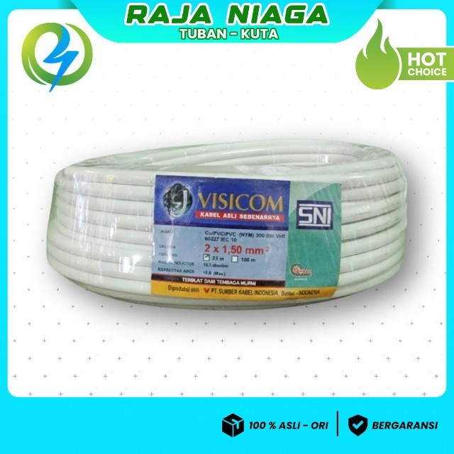 KABEL NYM 2X1,5 MEREK VISICOM 100 METER