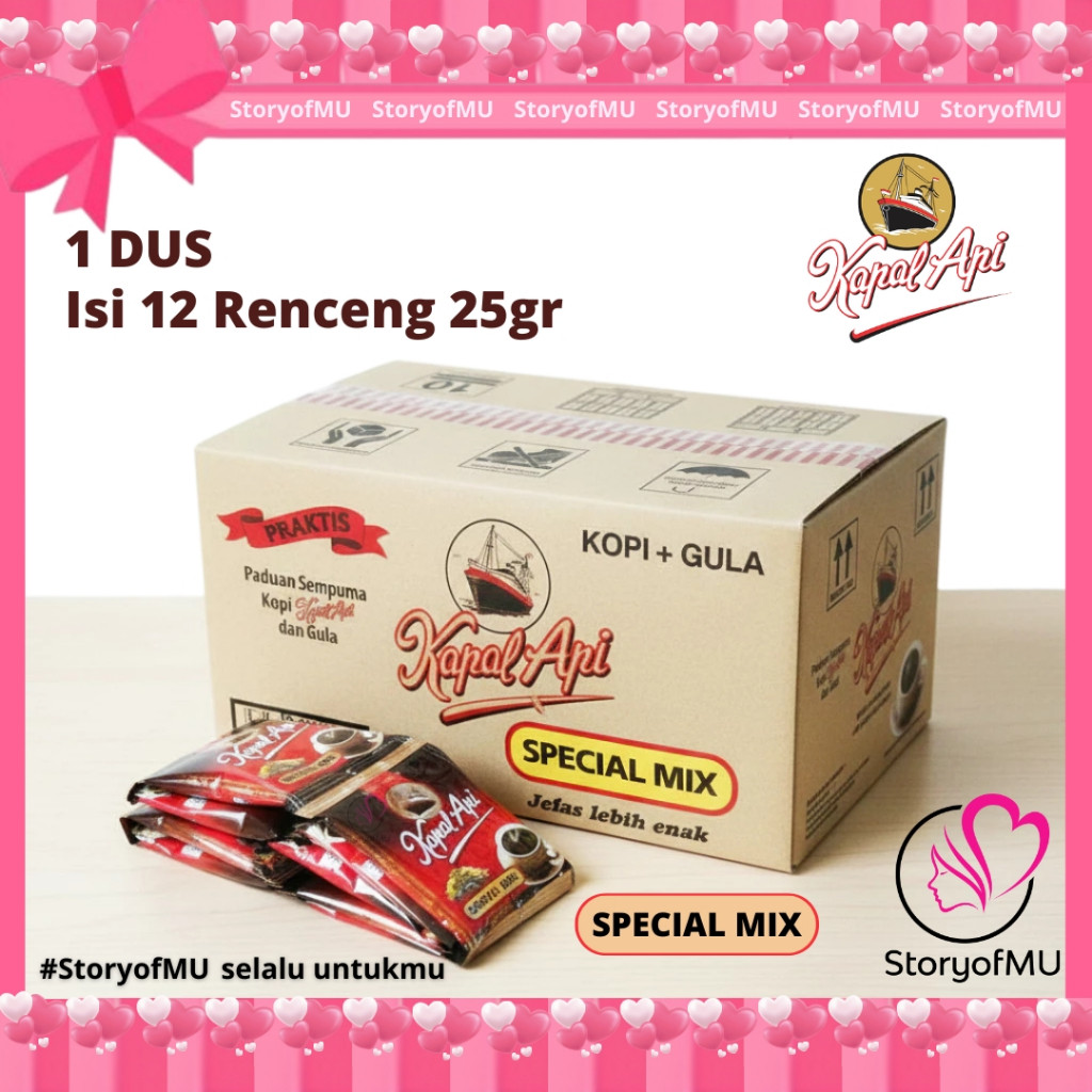 StoryofMU - [KOPI KAPAL API 1 DUS] Kopi Spesial Mix 23gr x 12 Renceng - Kopi Praktis Disajikan
